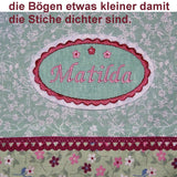 Stickdatei - ovale Buttons Rahmen mit Wellenrand in 7 Größen Applikation