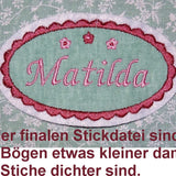 Stickdatei - ovale Buttons Rahmen mit Wellenrand in 7 Größen Applikation