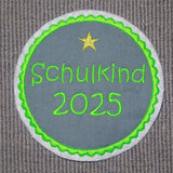 Stickdatei - Kreis Blume Button Rahmen mit Wellenrand in 13 Größen Applikation