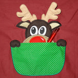 3-D Rentier Elch aus der Tasche Weihnachten ITH Stickdatei