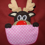 3-D Rentier Elch aus der Tasche Weihnachten ITH Stickdatei