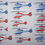 Stickdatei - kleiner Hubschrauber Feuerwehr Polizei FIRE Police
