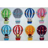 Ballon Tiere Stickdatei mit Elefant und Giraffe im Heißluftballon - Sewando