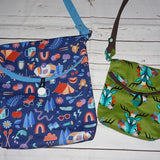 Umschlagtasche  Umhängetasche Nelly zum wenden in 2 Größen aus Softshell und Canvas oder Jeans