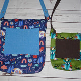Umschlagtasche  Umhängetasche Nelly zum wenden in 2 Größen aus Softshell und Canvas oder Jeans