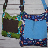 Umschlagtasche  Umhängetasche Nelly zum wenden in 2 Größen aus Softshell und Canvas oder Jeans