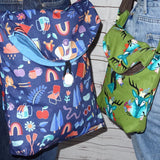 Umschlagtasche  Umhängetasche Nelly zum wenden in 2 Größen aus Softshell und Canvas oder Jeans