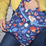 Umschlagtasche  Umhängetasche Nelly zum wenden in 2 Größen aus Softshell und Canvas oder Jeans