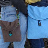 Umschlagtasche  Umhängetasche Nelly zum wenden in 2 Größen aus Softshell und Canvas oder Jeans