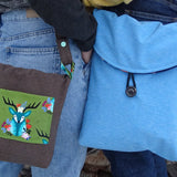 Umschlagtasche  Umhängetasche Nelly zum wenden in 2 Größen aus Softshell und Canvas oder Jeans