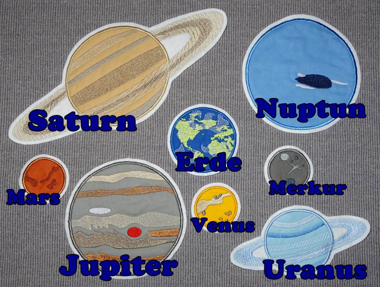 Stickdatei Planeten Weltall in 6 Größen - Sewando