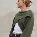 Schnittmuster Kurzer überkreuzter Pulli NORA - Gr. 32 - 46 - Sewando
