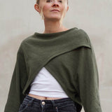 Schnittmuster Kurzer überkreuzter Pulli NORA - Gr. 32 - 46 - Sewando