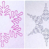 Stickdatei - 7 Schneeflocken - Linie in 10 Größen