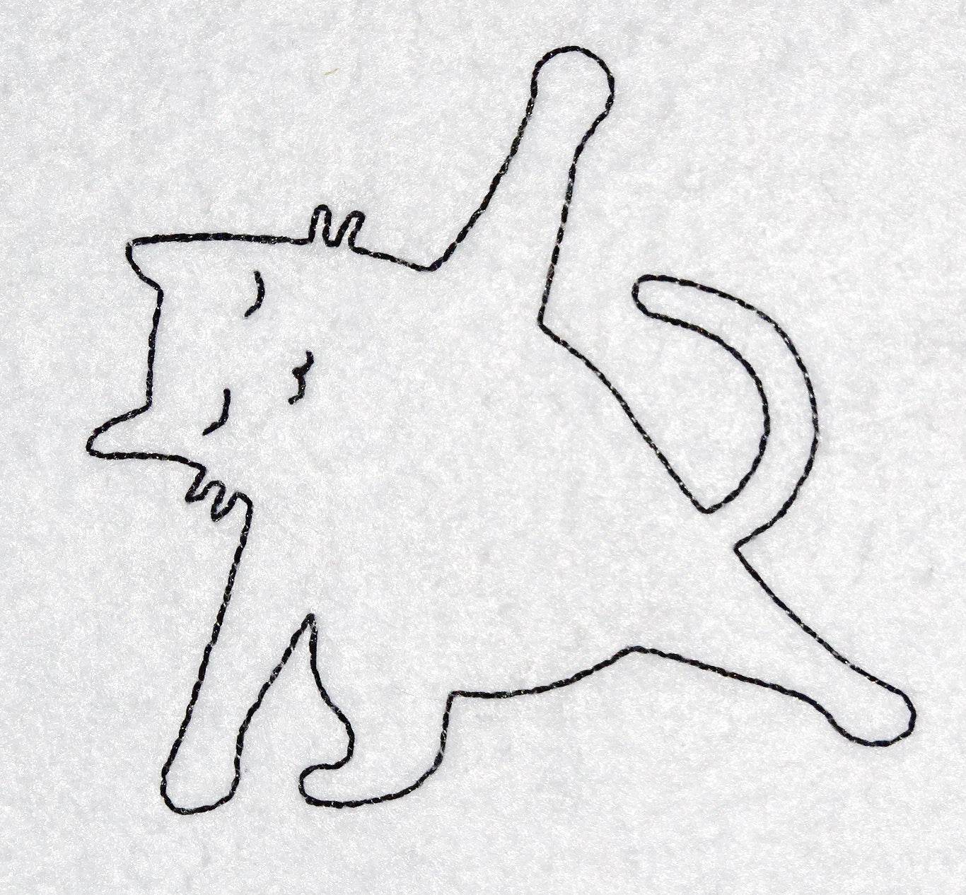 Stickdatei - Yoga Katze Linie - Sewando