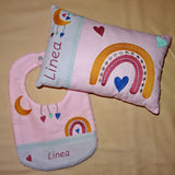 Stickdatei - Regenbogen Mond Boho Kissen Lätzchen SET ITH