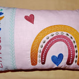 Stickdatei - Regenbogen Mond Boho Kissen Lätzchen SET ITH