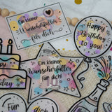 Schüttelkarte Geburtstag Set  bundle 20x – Geldgeschenk – Verpackung für Geld & Gutschein