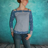 Schnittmuster Shirt "Sporty Off-Shoulder Woman" Gr. 32-54
