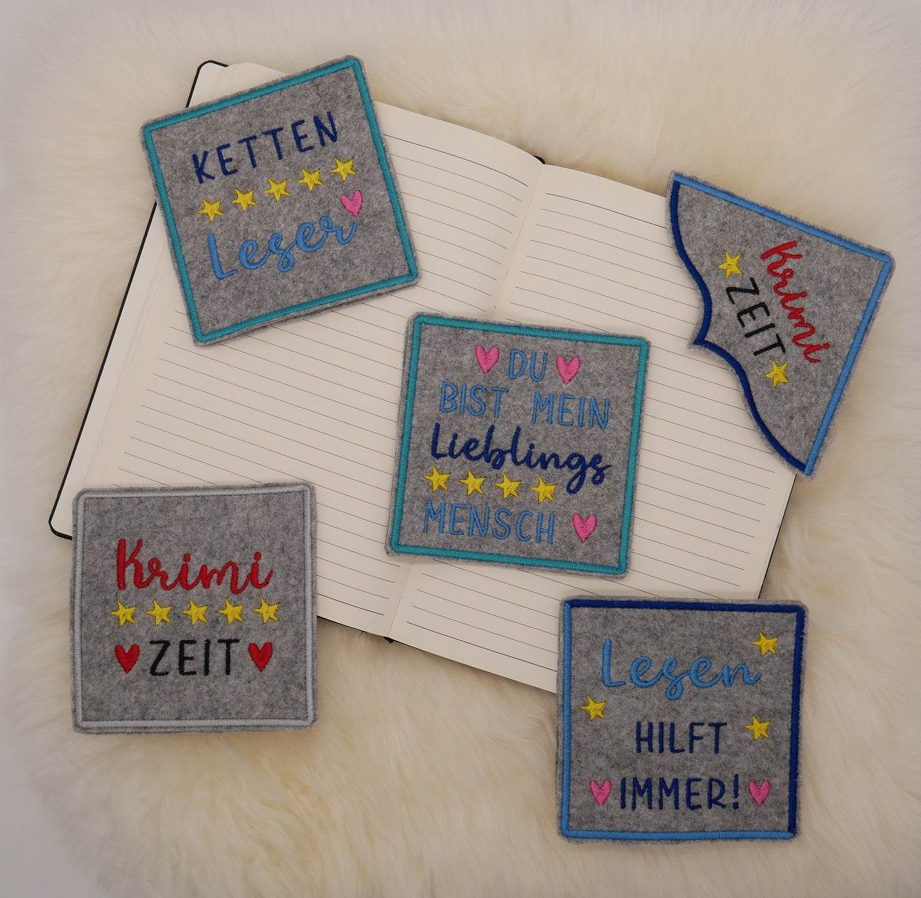 Stickdatei Set ITH Lesezeichen & Einzelmotive - Sewando