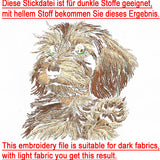 Stickdatei Rauhaardackel "Herkules" - realistisch - FÜR DUNKLE STOFFE