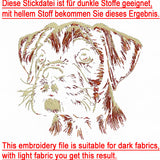 Stickdatei Boxer Welpe "Monroe" - realistisch - FÜR DUNKLE STOFFE