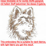 Stickdatei Schäferhund Welpe "Heike" - realistisch - FÜR DUNKLE STOFFE