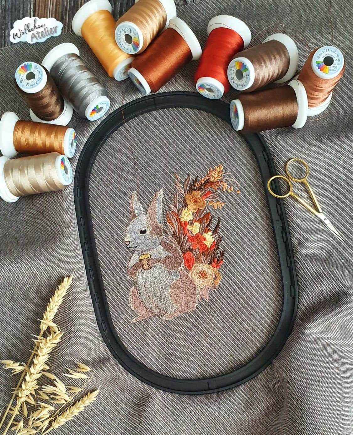 Eichhörnchen Stickdatei, naturverliebter Charme für deine Stickmaschine - Sewando
