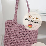 PDF "DEUTSCHE" Häkelanleitung Tasche, Shopper, Umhängetasche, Schultertasche, Strandtasche