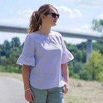 Schnittmuster Bluse mit Ärmelrüsche AREIA (34-58) : - Sewando