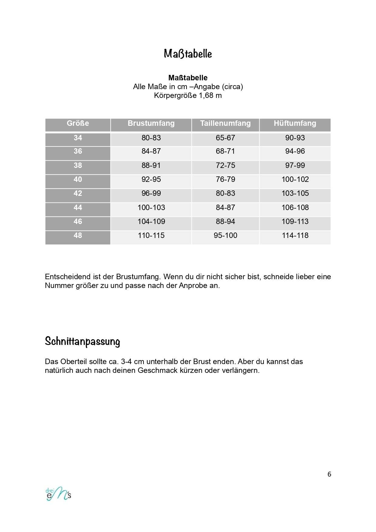 Schnittmuster Kleid SUONO DEL MARE Gr. 34-48 : - Sewando