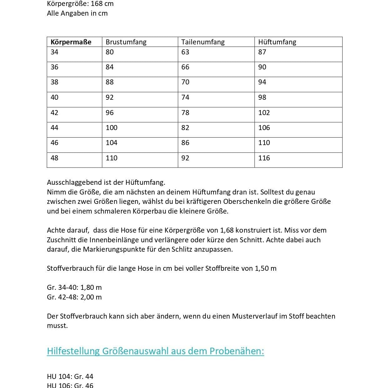 Schnittmuster lange Hose, Culotte,Shorts SIRMIONE Gr. 34-48 : - Sewando