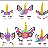 Stickdatei - Einhorn Gesichter