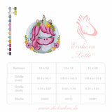 Einhorn Stickdatei, zarter Blumen-Charme für deine Stickmaschine - Sewando