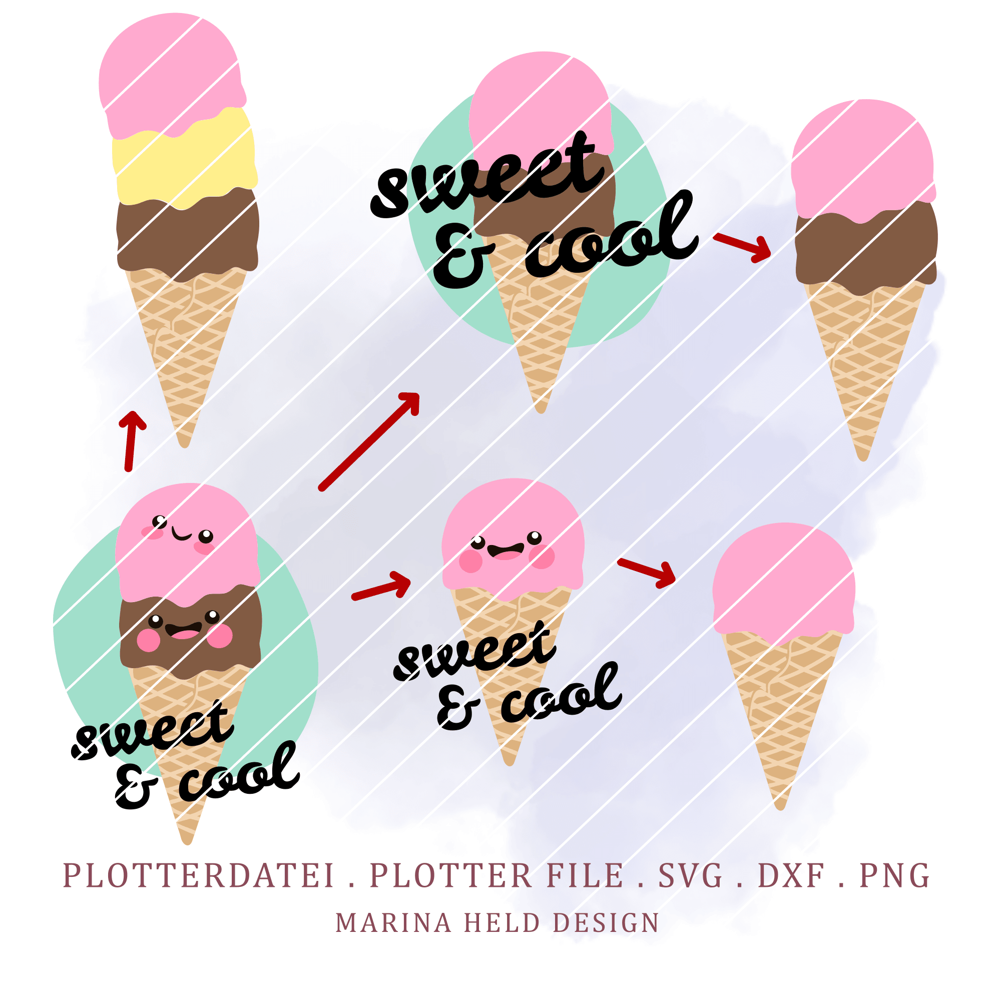 Plotterdatei süßes Eis sweet and cool - Sewando