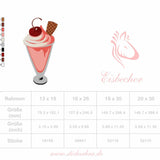 Eisbecher Stickdatei, sommerliches Motiv für deine Stickmaschine - Sewando