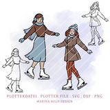 Plotterdatei Schlittschuhläuferinnen 2 Designs