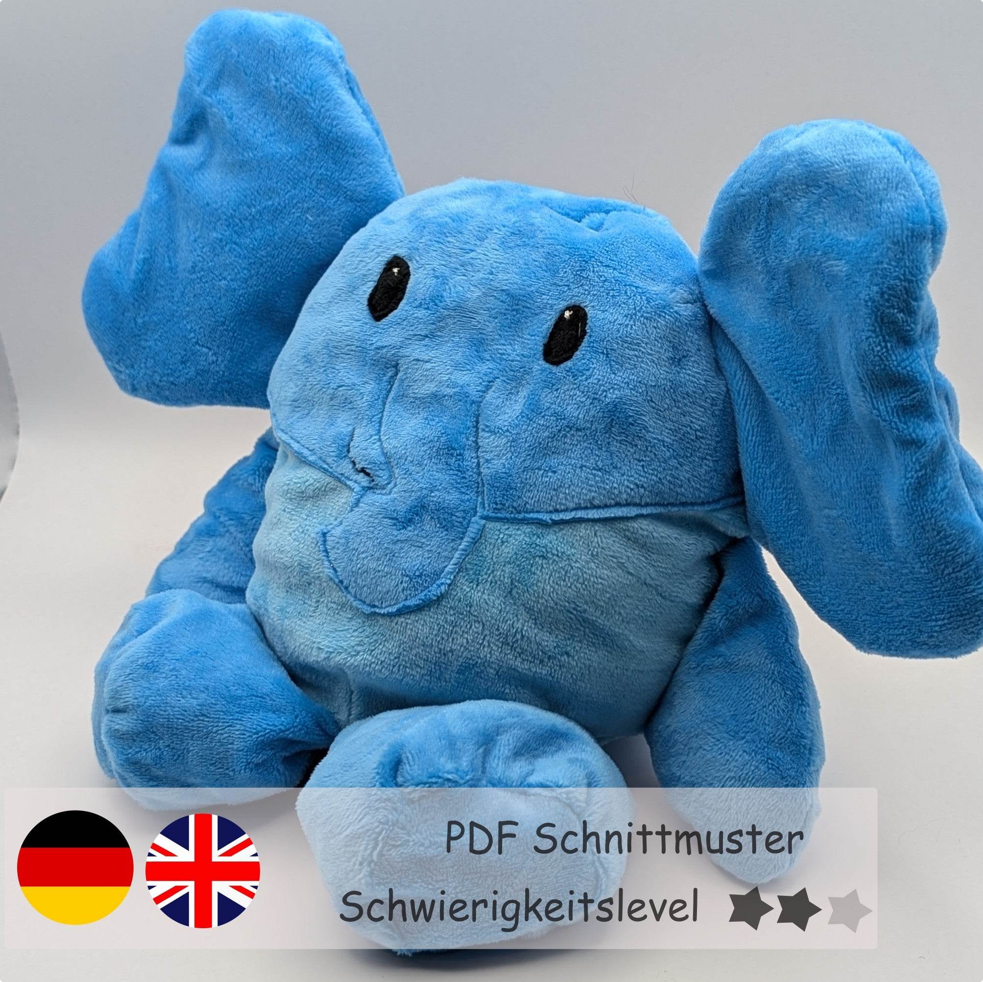 Wendekuscheltier Krempeltierseite Elefant Level 2 - Nähanleitung und Schnittmuster - Sewando