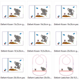 Stickdatei Kissen und Lätzchen SET ITH Elefant mit Maus