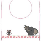 Stickdatei Kissen und Lätzchen SET ITH Elefant mit Maus