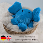 Elefant Wendekuscheltier Krempeltierseite Level 2 - Nähanleitung und Schnittmuster - Sewando