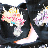 Druckmotiv Elefant "C'est la..." Sublimation, Bügelbild