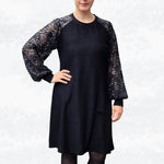 Schnittmuster Elina – Strickkleid & Raglan-Pullover mit Puffärmeln Gr. 34-50 / BU 80-116 - Sewando