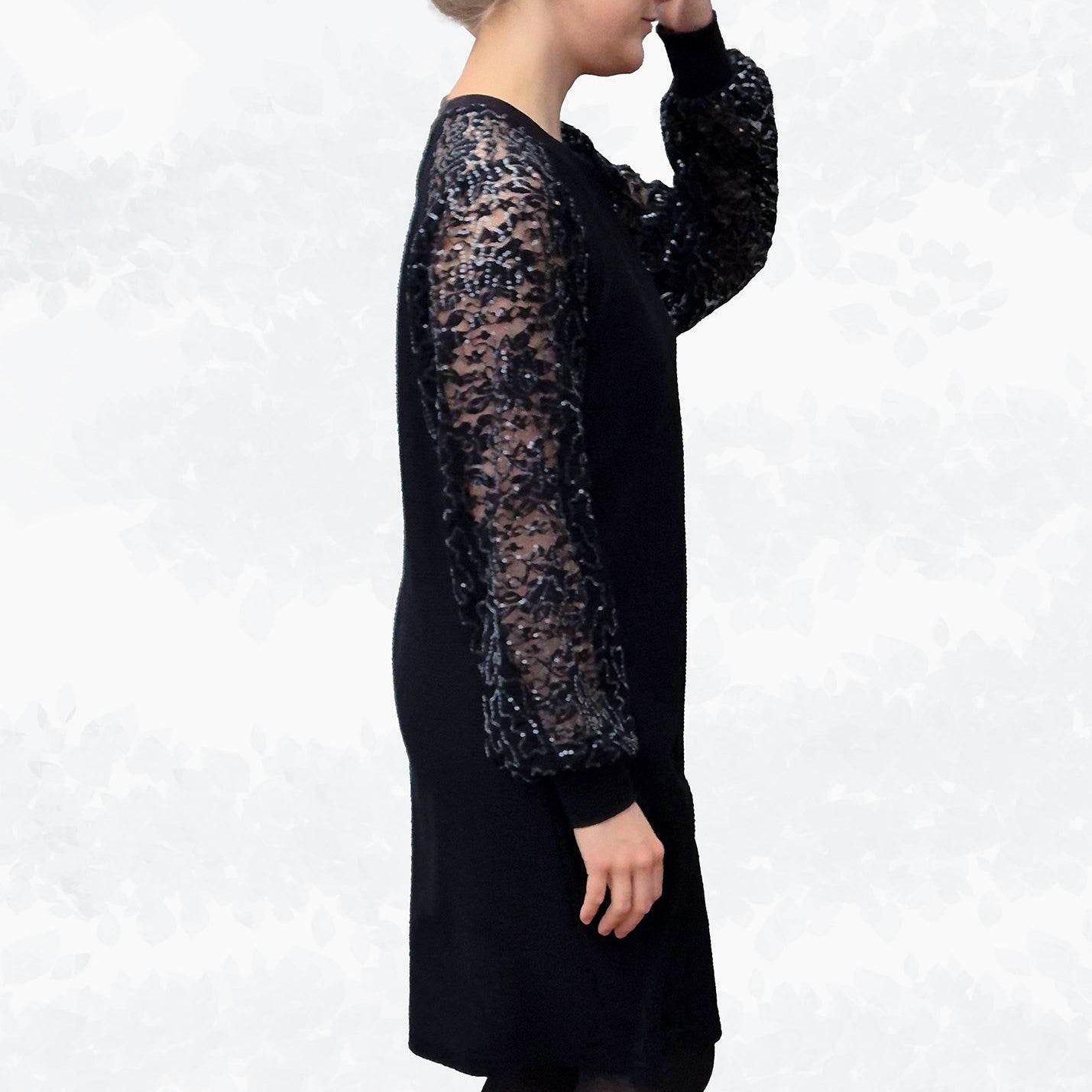 Schnittmuster Elina – Strickkleid & Raglan-Pullover mit Puffärmeln Gr. 34-50 / BU 80-116 - Sewando