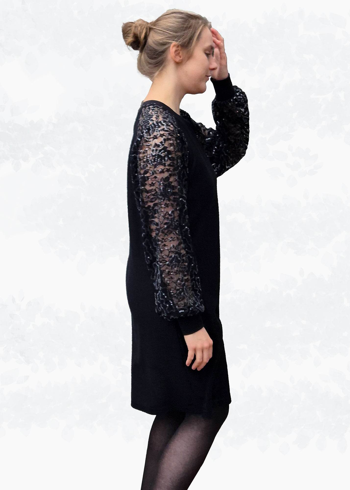 Schnittmuster Elina – Strickkleid & Raglan-Pullover mit Puffärmeln Gr. 34-50 / BU 80-116 - Sewando