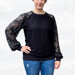 Schnittmuster Elina – Strickkleid & Raglan-Pullover mit Puffärmeln Gr. 34-50 / BU 80-116 - Sewando