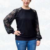 Schnittmuster Elina – Strickkleid & Raglan-Pullover mit Puffärmeln Gr. 34-50 / BU 80-116 - Sewando