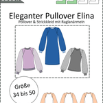 Schnittmuster Elina – Strickkleid & Raglan-Pullover mit Puffärmeln Gr. 34-50 / BU 80-116 - Sewando