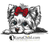Stickdatei Yorkshire Terrier "Elsa" - realistisch - FÜR HELLE STOFFE