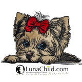 Stickdatei Applikation Yorkshire Terrier "Elsa" - realistisch - FÜR HELLE & DUNKLE STOFFE